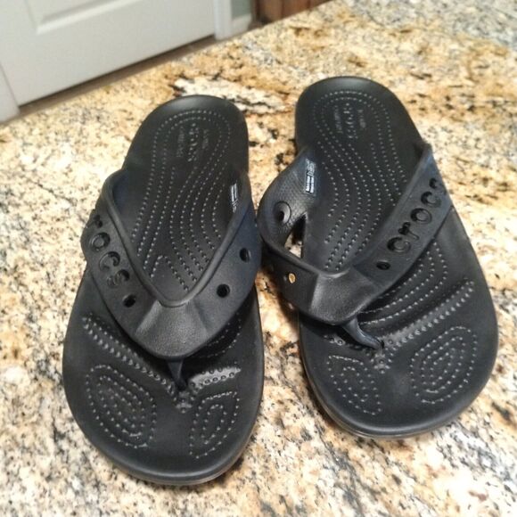 Crocs Unisex Baya II Flip Flops Sandals Iconic Comfort Size M5 W7 Black - Picture 5 of 10